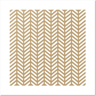 Herringbone Pattern - Gold Posters and Art